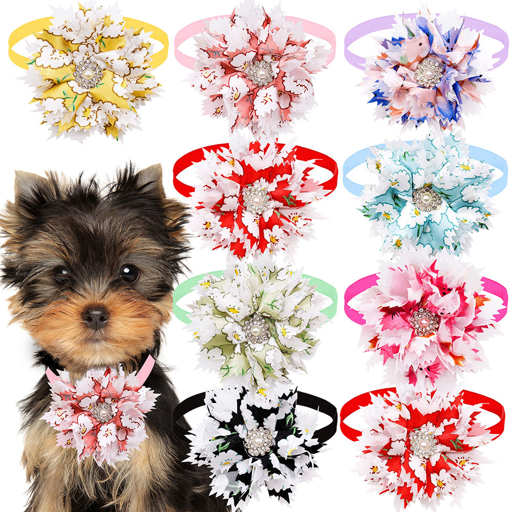 Pet Supplies Co - 10/20 pz carino cane papillon collare-fiore