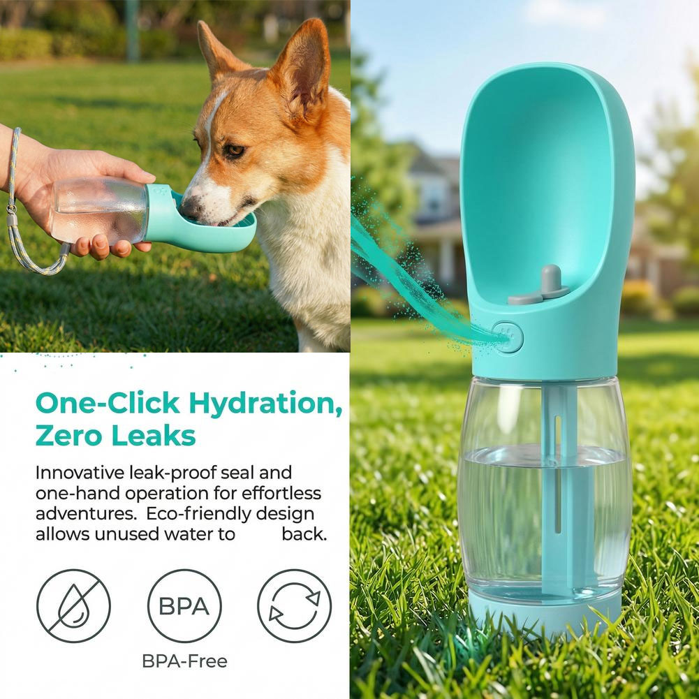 Pet Supplies Co - Bottiglia d'Acqua Portatile per Cani, Ciotola