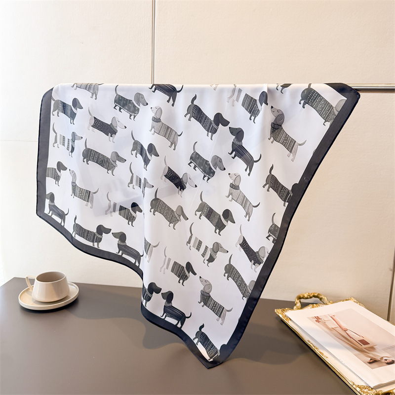 Dog Bandana Scarf - Foulard quadrato da donna in cotone